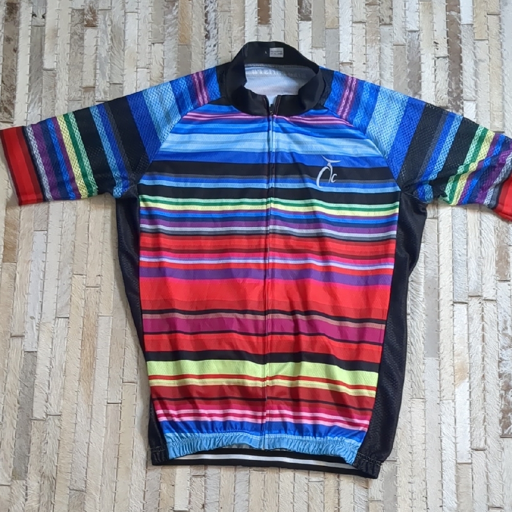 Bike Parts Ph Men's Multi Colored Striped Cycling Jersey